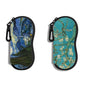 Hion Sunglasses Soft Case Ultra Light Neoprene Zipper Eyeglass Case With Belt Clip - color: 3c-2pcs-van Gog