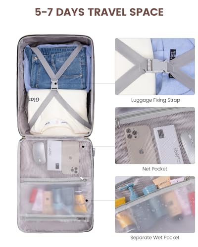 LOVEVOOK 50L Travel Backpack for Women & Men, Airline Approved Carry On Luggage with 3 Packing Cubes, TSA Overnight Bags, Waterproof Personal Item Bag, Weekender Essentials Backpacks fits 17" Laptop - color: Dark Grey-light Grey-black, size: X-Large