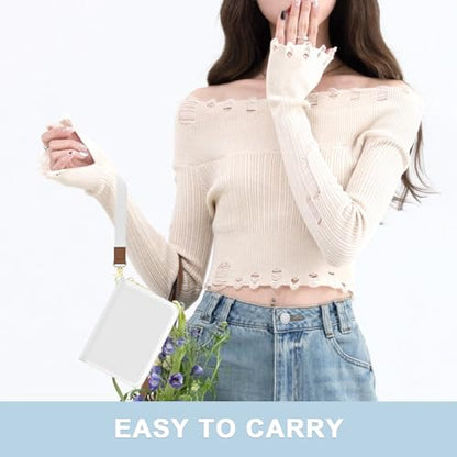 Aiawoxc Credit Card Holder, Small RFID Wallet Slim Leather Card Organizer Case with Zipper and Wristlet Strap, White - color: A-White, size: Wrist Strap