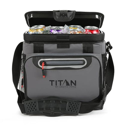 Titan by Arctic Zone Deep Freeze Cooler - Zipperless Hardbody Cooler - Deep Freeze Insulation, HardBody Liner, and SmartShelf - color: Sharkskin Gray, size: 16 Can