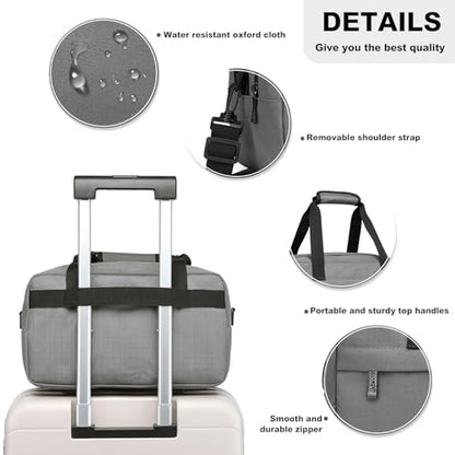 Kono Travel Duffel 20L Under Seat Carry-On Sports Tote Gym Weekender Overnight Bag - 15.75"x9.84"x7.87" Gray - color: Gray, size: M(15.75in x 9.84in x 7.87in)-20L