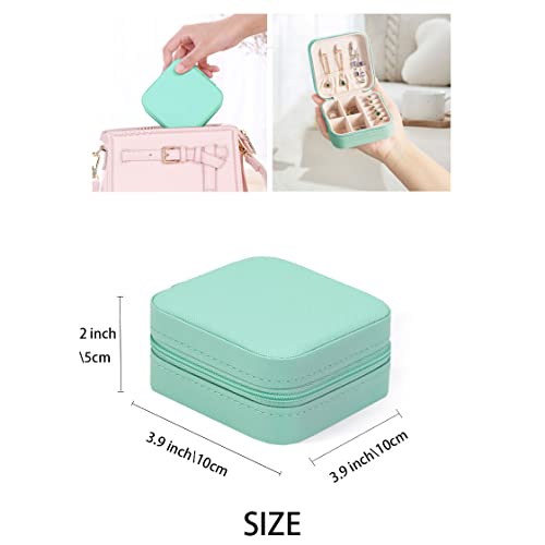 ZPROW Travel Jewelry Case, Mini Portable Jewelry Travel Boxes, Small Jewelry Organizer for Rings, Earrings, Pendants, Watches, Necklaces, Lipsticks Organizer Storage Holder(Cyan Blue-6packs) - color: A6 - Cyan Blue 6 Packs