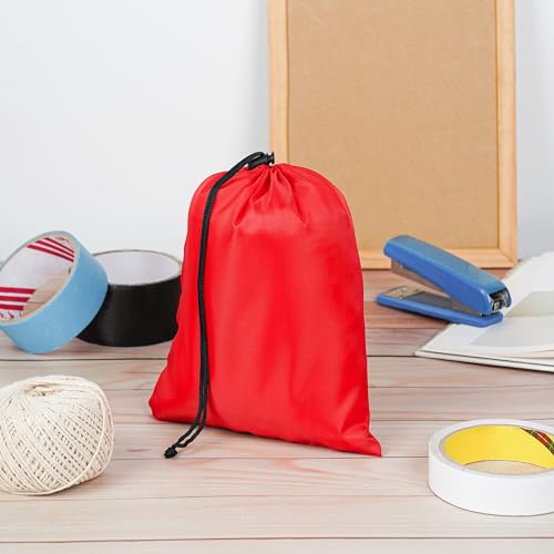 PALTERWEAR Drawstring Bag with Toggle - Nylon Cinch and Ditty Pouch Six-Pack (Red, 7 x 9 Inch, Set of 6) - color: Red, size: 7 x 9 Inch