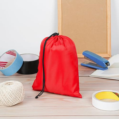 PALTERWEAR Drawstring Bag with Toggle - Nylon Cinch and Ditty Pouch Six-Pack (Red, 7 x 9 Inch, Set of 6) - color: Red, size: 7 x 9 Inch