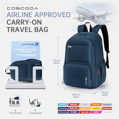 17x10x9 Personal Item Bag United Airlines,Small Carry On Backpack 20L,Flight Approved Underseat Travel Luggage Bag, Mochila de Viaje,Cabin Size Lightweight Travel Backpack - color: Black