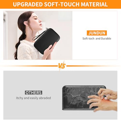 JUNDUN Family Passport Holder,Upgraded Material Fireproof Travel Passport Wallet with 2 Pockets,Travel Document Organizer Case for Passport,Card and Money