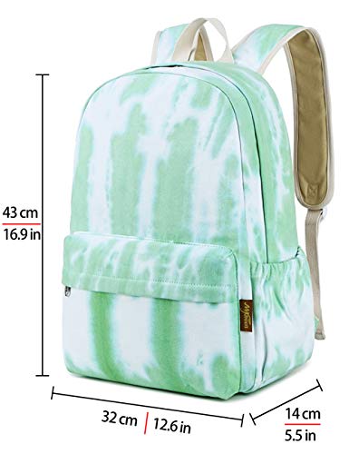 mygreen Kids Backpack, Kawaii Girls Backpack for School Ages 8-12 - color: Light Green, Multicolor, 15 Inch Laptop