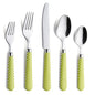 ANNOVA Silverware Set Stainless Steel Colorful Tableware Kitchen Flatware Set Utensils, Includes Dinner Knives, Forks, Spoons, Salad Forks & Dessert Spoons (Light Green, 20 Pieces) - color: Light Green
