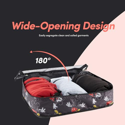Disney Minnie Mickey Stitch Packing Cubes - Winnie the Pooh, Princess Cinderella, Cars, Toy Story 5 Piece Packing Cubes Compression - Travel Essential - Luggage Suitcase Organizer Set - color: Black