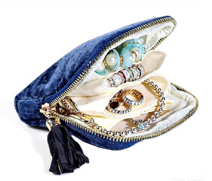 Small Portable Jewelry Travel Case Jewelry Pouch Bags with Tassel Zipper Soft Mini Jewelry Roll Organizer Storage Bag for Necklaces Bracelets Earrings