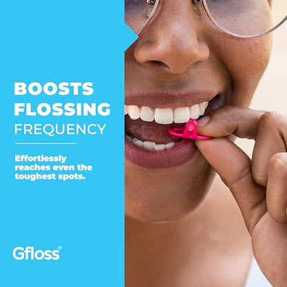 Gfloss Hands-Free Dental Floss - 40 Count - Easy to Use & Discreet Flossers for Adults | Travel Floss | Thin Soft Floss | Unwaxed Unflavored | PFAS-Free Oral Care - size: 40 Count (Pack of 1)