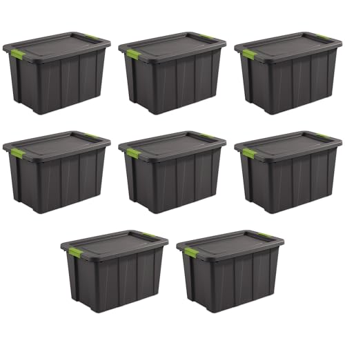 Sterilite 8-Pack Storage Bins with Lids, Heavy Duty Totes, Tuff1, 30 Gallon, Flat Gray - color: Flat Gray, size: 30 Gallon (8 Pack)