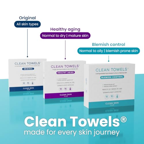 Clean Skin Club Clean Towels XL®, Travel Pack 100% USDA Biobased Disposable Face Towel, Eczema Association Accepted,Dry Wipes, TSA-Approved Travel Essential, 1 Pack, 10 ct Total - size: 1 Count (Pack of 1)