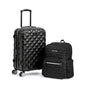 Kenneth Cole REACTION Diamond Tower Collection Lightweight Hardside Expandable 8-Wheel Spinner Travel Luggage, Black, 2-Piece Bundle (Carry On + Backpack) - color: Black, size: 2-Piece Bundle (Carry On + Backpack)