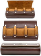 Watch Travel Case for Men Watch Roll for Travel Organizer and Display Watch Case - Swiss Espresso Vegan Leather Watch Case - color: Espresso Finish 3-watch case