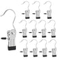 Boot Hanger Clips, 12-Pack Laundry Hanging Hooks Clothes Pins for Closet Organizer, Heavy Duty Hanger Clips for Pants, Socks, Towels, Hats, Boots, and Travel, Space-Saving Clothes Clips for Home Use