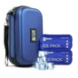 Gosemai TSA Approved Insulin Cooler Travel Case Medication Cooler for Travel with Thermometer Temperature Display Diabetic Medication Organizer Medical Travel Cooler Bag with 2 Ice Pack - color: Blue