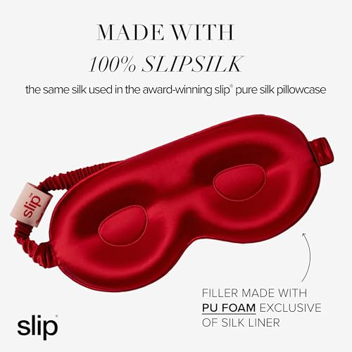 slip Pure Silk Contour Sleep Mask: Protect Your Delicate Lashes with Our Innovative, Lash-Friendly Design. Experience Uninterrupted Beauty Sleep with Slipsilk™ Comfort, 1 Contour Mask, Scarlet - color: Scarlet