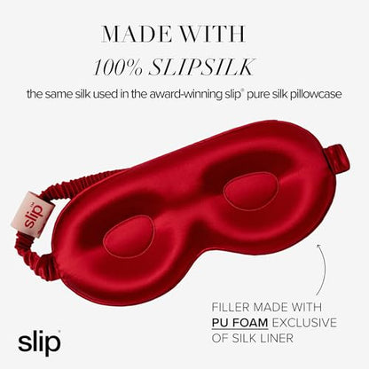 slip Pure Silk Contour Sleep Mask: Protect Your Delicate Lashes with Our Innovative, Lash-Friendly Design. Experience Uninterrupted Beauty Sleep with Slipsilk™ Comfort, 1 Contour Mask, Scarlet - color: Scarlet