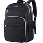 KROSER Laptop Backpack 15.6 Inch Stylish Daypack with USB Charging Port, Water-repellent Nylon Backpack Backpack for Travel/Business/Women/Black - color: Quilted Black