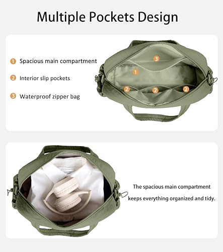 Lightweight Travel Duffle Bag for Women, Quilted Puffy Weekender with Wet Pocket for Gym, Overnight, Personal Item Carry On, Green - color: Green