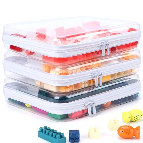YOPCDJ 3 Pack Clear Hard Shell Zipper Case, Clear Zipper Pouches Waterproof Makeup Organizer & Travel Toiletry Bag, Diaper Bag Organizing Pouches, Plastic Pouch for Office Home Storage, Large Size - color: White, size: Large