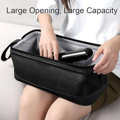 2026 Latest Shark Flex Style Travel Case for Dyson Airwrap Hair Dryer Brush Revlon Hair Tools Travel Bag Carrying Case Flat Curling Iron Organizer(Black) - color: Black