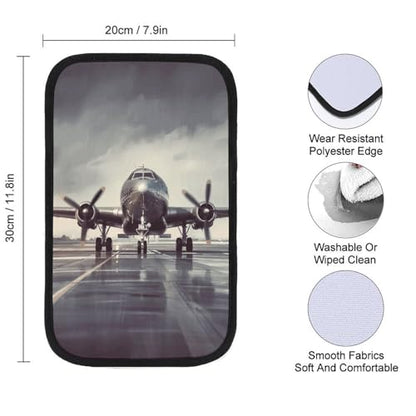 Airplane Art Car Armrest Cover Universal Auto Center Console Pad Car Armrest Set Box Cover Protector for Most Vehicle, SUV, Truck, One Size