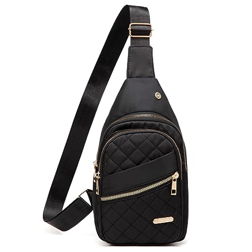 AOSTIHOT Small Sling Backpack for Women, Chest Bag Daypack Crossbody for Travel Sport Running Hiking Black - color: Black