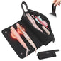 JKAOO Hair Tools Travel Bag and Heat Resistant Mat, 2 in 1 Portable Organizer Hair Travel Case for Curling Iron, Hair Straightener, Flat Irons, PU Hangable Handle, Neoprene (Elegant Black) - color: Elegant Black