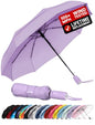Repel Windproof Travel Umbrella - Compact & Withstands Winds up to 100MPH , Strongest Premium Auto Folding Umbrella for Rain and Sun - Durable, Light & Portable for Women & Men , Fits Backpack & Cars - color: Pastel Lavendar