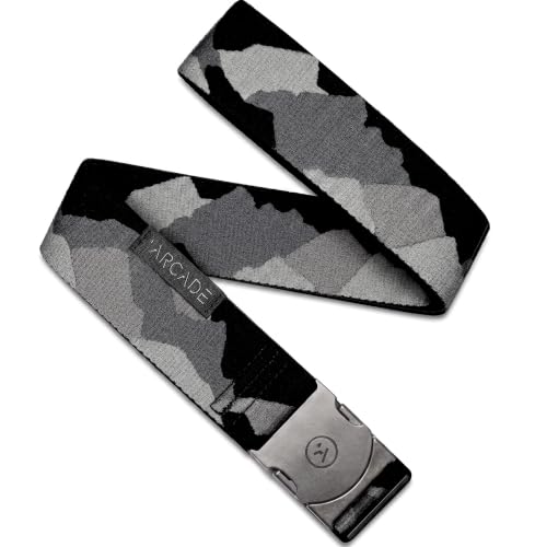 Arcade The Original Unisex Adventure Belt, Heavy Duty Elastic Webbing, Non-Metal Travel Friendly Buckle - color: Ranger Peaks Camo - Grey