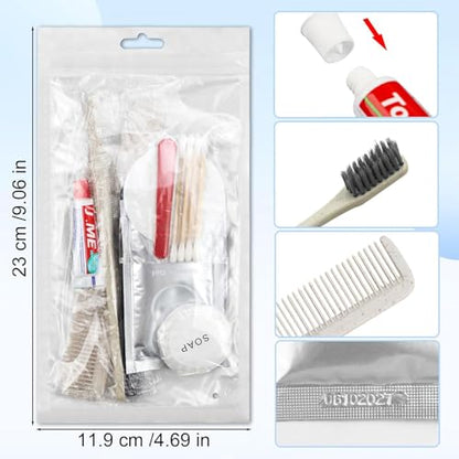 Toiletry Kits Homeless Personal Hygiene Kits for Homeless Care Package Supplies In Bulk, Disposable Travel Size Essential Women Men Toiletries Set for Hotel, Charity,Camping,Travel (60 Pack)