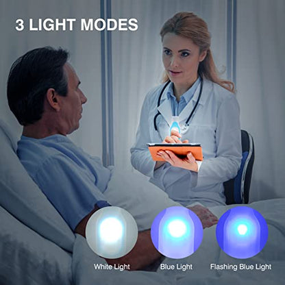 Nurse Lights for Night Shift Rechargeable Nursing Night Light Clip on Hands Free LED Flashlights for Walking Running Pets Outdoor Emergency (Blue) - color: Blue