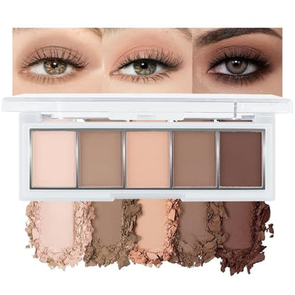 Matte Eyeshadow Palette, Nude Neutral Brown Eye Shadow, Beige Taupe Coffee Eyeshadow, Soft Blendable Natural Makeup, Long Lasting Waterproof Eyeshadow for Daily Office Smokey Look, Sombra de Ojos 01 - color: B01