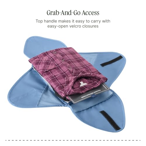 Eagle Creek Pack-It Reveal Garment Folder - Travel Garment Bag with Compression Wings to Maximize Luggage Space - Convenient Top Handle - Quick Drying Material - Blue Dawn - Medium - color: Blue Dawn