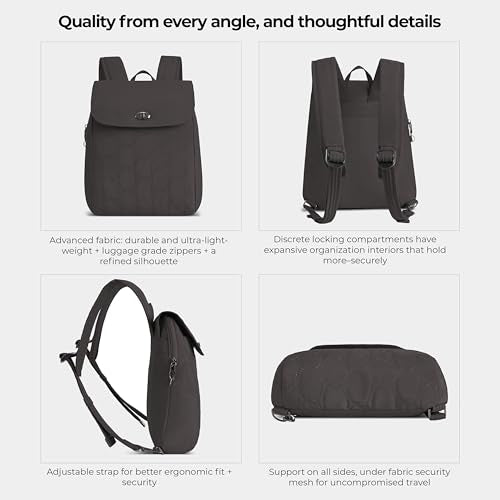 Travelon Anti-Theft Runways Compact Backpack - color: Smoke