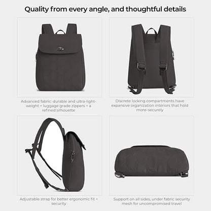 Travelon Anti-Theft Runways Compact Backpack - color: Smoke