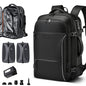 Vacuum Backpack Travel, 70L Expandable Carry On Backpack With Compression System, 2 Detachable TPU Vacuum Bags, TSA Lock, Water-Resistant, Fits 16" Laptop for Business & Travel
