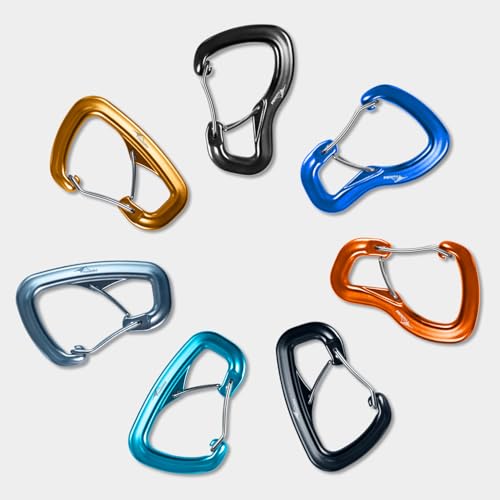 Heavy Duty Carabiner Clip Hook 8KN (1763 lbs), 2 PCS Ultra-Light Aluminum Caribeaners with Double Door D Ring Shape, for Hammock, Camping, Hiking, Backpacking, Dog Leash, Keychain Clip - style: 3#Rainbow-7pc