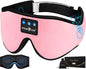 MUSICOZY 3D Bluetooth Sleep Mask with HD Stereo Sound, Wireless Sleep Headphones for Side Sleepers, Music Headband Eye Mask for Sleeping, Relaxation, Travel, Yoga, Cool Gadgets for Women Mom Girls - color: Pink