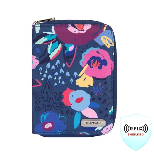 Travelon RFID Blocking Passport Zip Wallet - color: Mod Floral