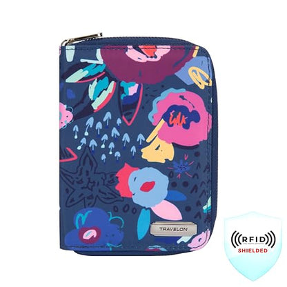 Travelon RFID Blocking Passport Zip Wallet - color: Mod Floral