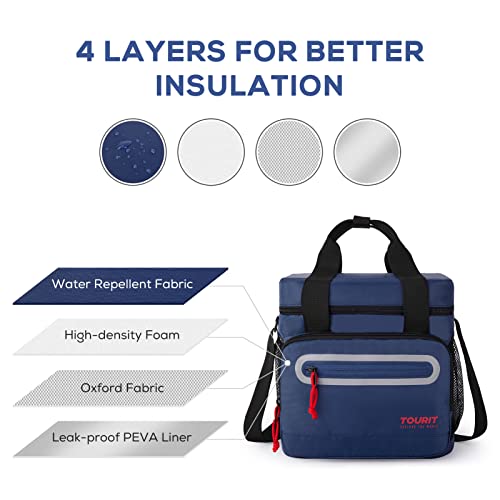 TOURIT Large Lunch Bag 14L Insulated Lunch Box Lunch Cooler for Men Women Work, Black - color: Dark Blue