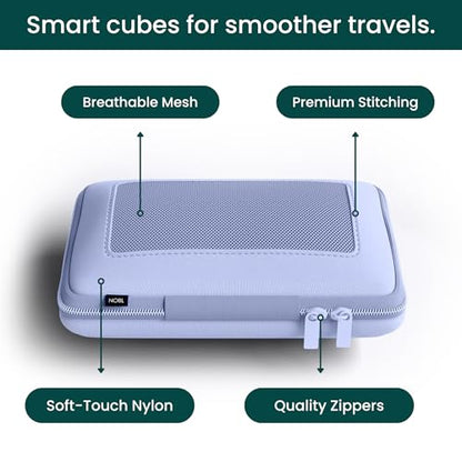 NOBL Travel Compressible Packing Cubes Set, 6 Pieces Travel Packing Organizers, Compression Luggage Cubes for Suitcases & Carry On, Space Saving (XXS, XS, S, M, L, XL) - Lavender - color: Lavender