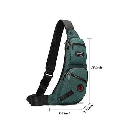 NICGID Sling Bag Chest Shoulder Backpack Crossbody Bags Casual Daypack for Men Women - color: Dark Green-1