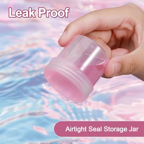 TSA Approved Wide Mouth Travel Size Containers, PP Clear & White Leak Proof Travel Plastic Jars with Lids for Creams Lotion Cosmetic, Jewelry Beads, Sample, Small Items Storage (1 oz, 8 Pcs) - color: Clear + White, size: 1 oz