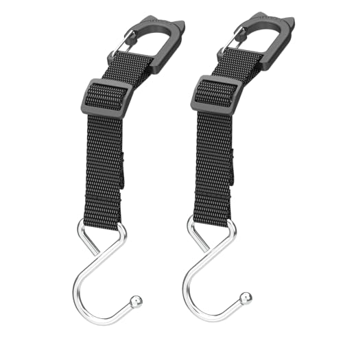 Purse Hook for Car, S-Shape Headrest Hooks, 2 Pack | 100 LBS Heavy Duty, Safe Flat Design, Multi-Use for Bags & Sports Fence - style: DS1