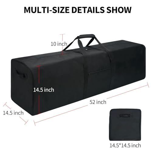 Urbanstand 52 Inch Extra Large Duffle Bag for Travel, Sports Gear Storage Bag with 2-way Lockable Zippers, Long Duffel Bag for Tent Camping tripod (Black 52inch 2Pack) - color: Black, size: 52inch 2Pack