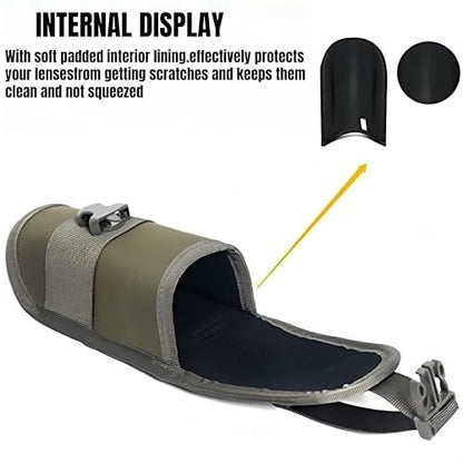 ACEXIER MOLLE Glasses Pouch Outdoor Durable Tactical Pouch Sunglasses Case Army Style Flashlight Pouch with Buckle - color: Green